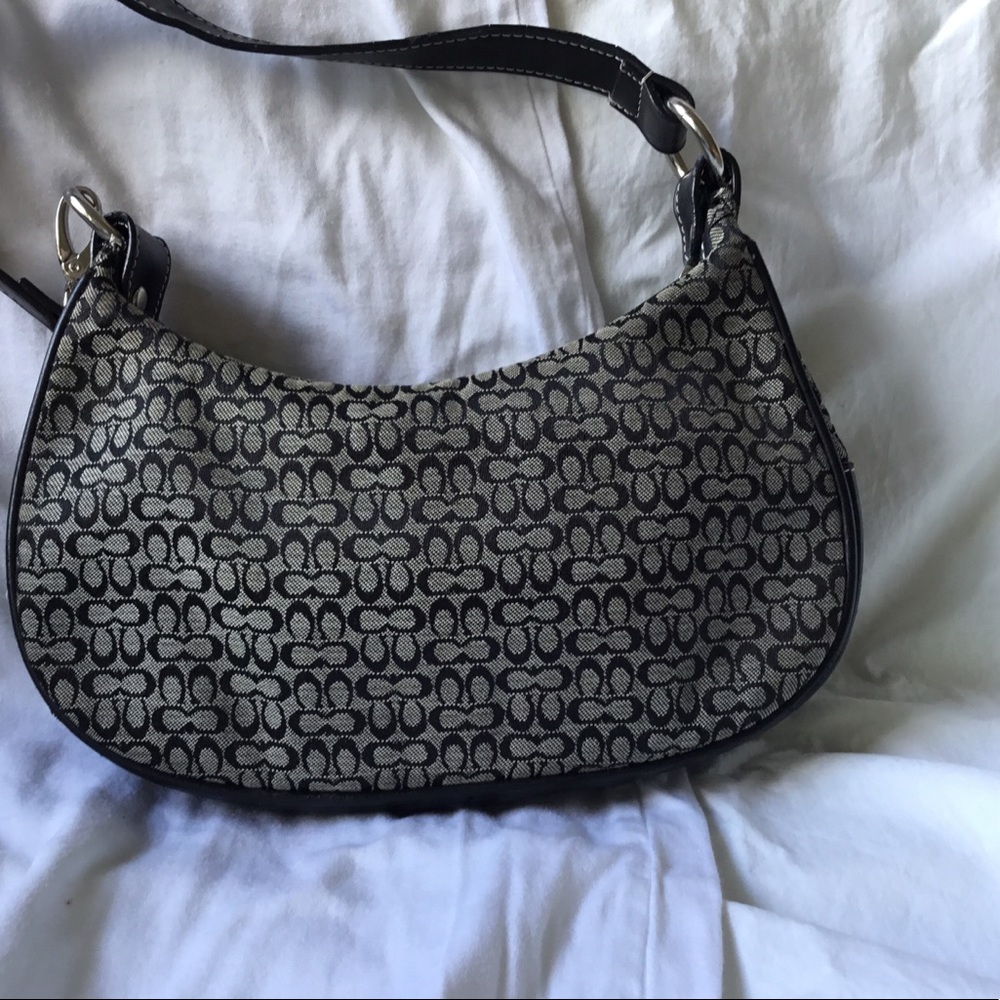 Coach Signature Black/Silver Logo Handbag
